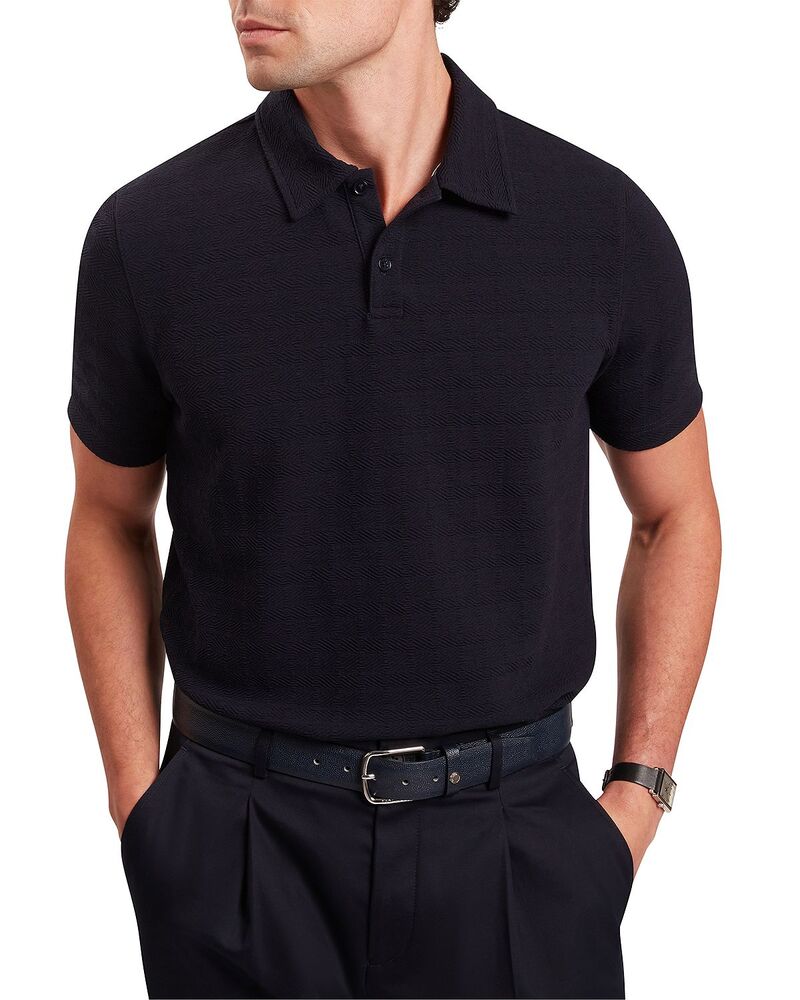 テッドベーカー メンズ トップス スポーツシャツ Ted Baker Serapa Textured Polo Shirt Navy 米国海軍