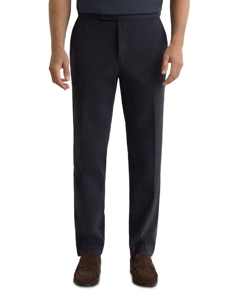 レイス メンズ ボトムス 心地好いズボン下 REISS Regent Brushed Twill Trousers Navy 米国海軍