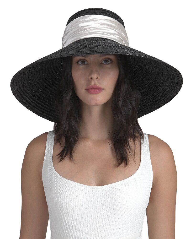 ユージニアキム レディース 添え物 かぶり笠 Eugenia Kimirabel Black Lacquered Wide Brim Straw Hat Black 黒いこと