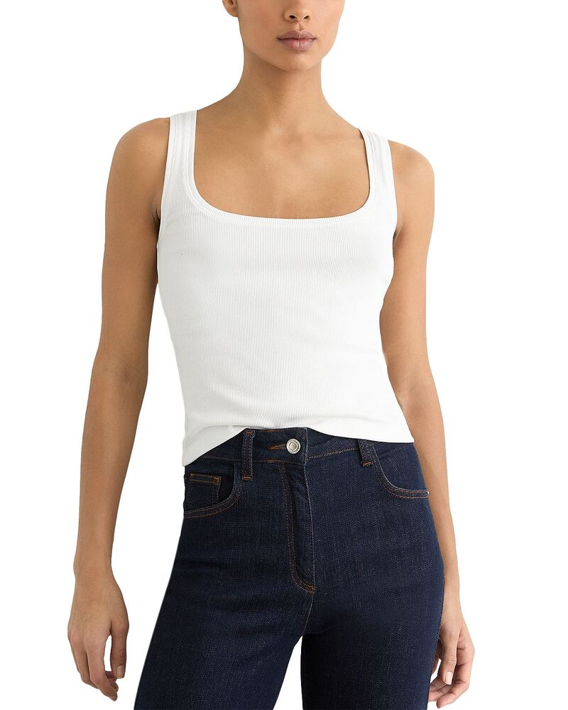 レイス レディース アウター より良い REISS Riva Square Neck Vest White 白いこと