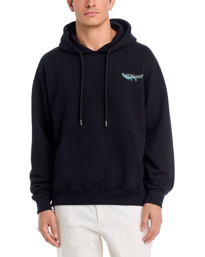 オフ-白いこと メンズ アウター パーカー・スウェット ロゴタイプ グラフィック Off-White Moon Skate Logo Graphic Drawstring Hoodie Black 黒いこと