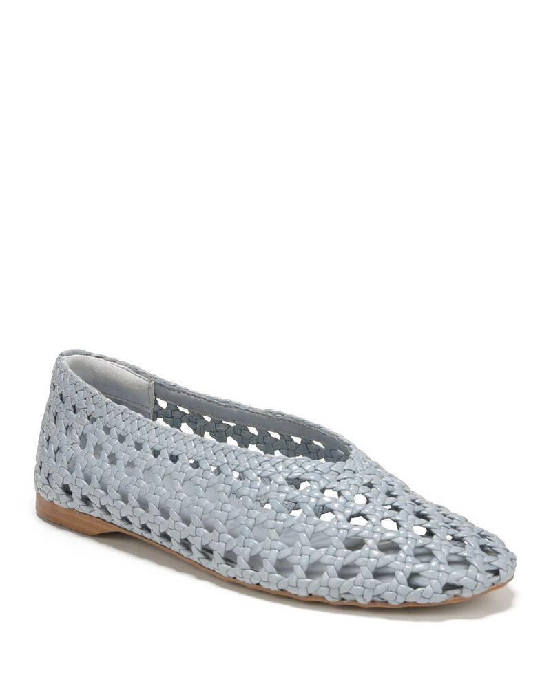 サムエデルマン レディース シューズ パンプス なめし革 Sam Edelman Women\u0027shira Woven Leather Ballet Flats Light Blue 青色