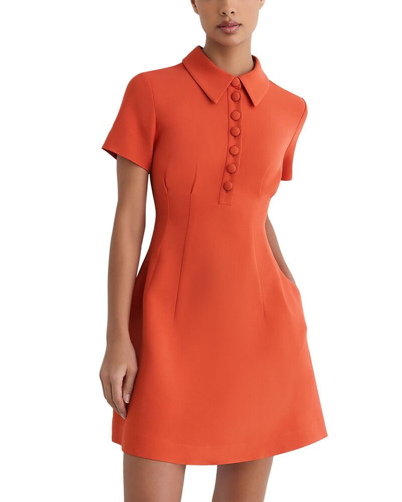 レイス レディース トップス 衣装 ミニ REISS Marlie Collared Mini Dress Coral Orange コーラル