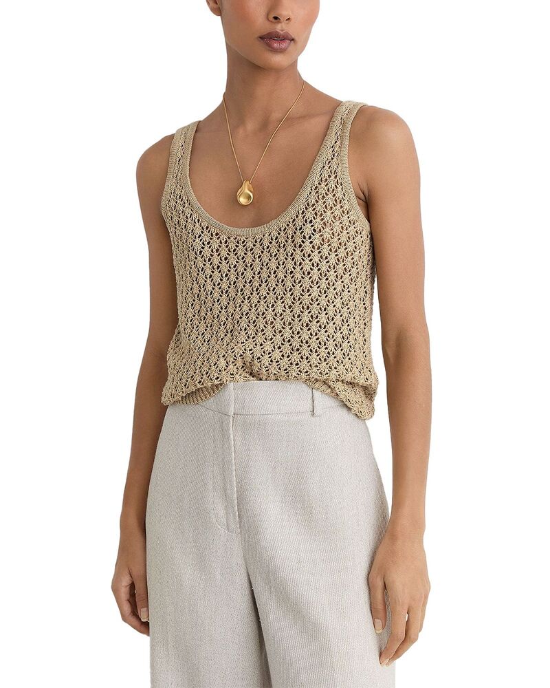 レイス レディース アウター より良い リネン REISS Colette Open Stitch Linen Vest Neutral