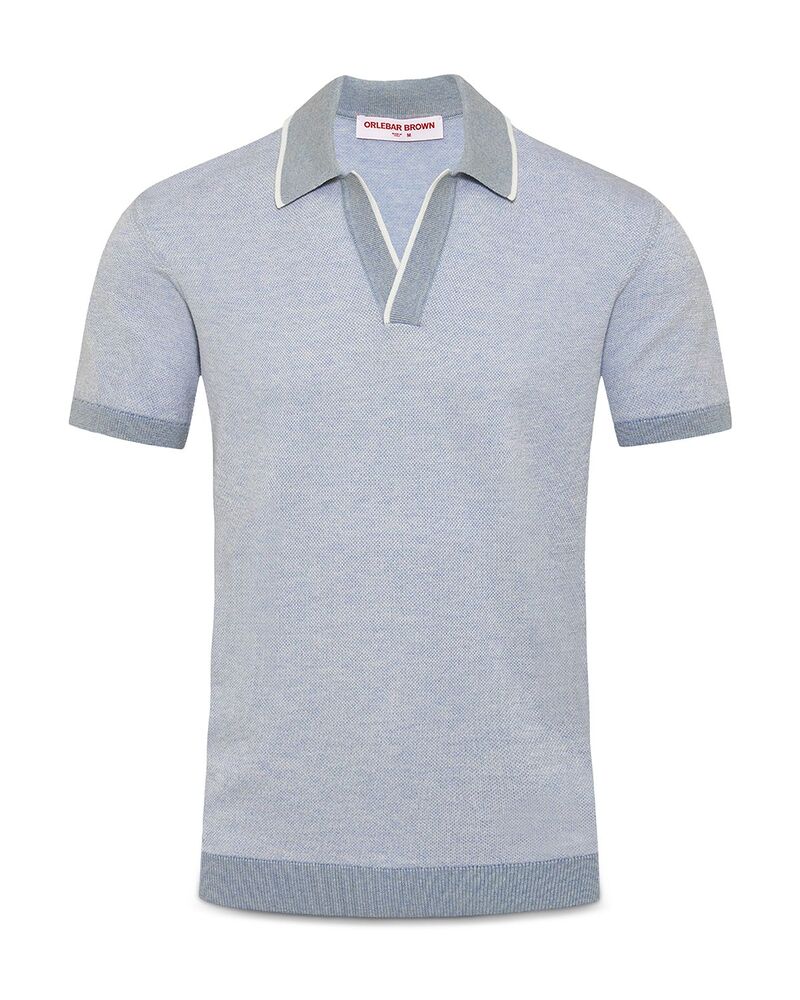 オール赤ちょうちん 赤銅色 メンズ トップス スポーツシャツ 対照 Orlebar Brown Horton Contrastipping Polo Surfside Blue/ White Sand 白いこと