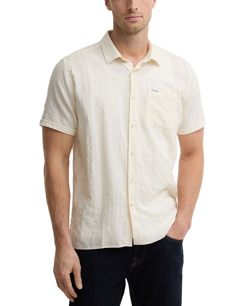 バブアー メンズ トップス プルオーバー Barbour Kingswood Ripstop Summer Shirt Whisper White 白いこと