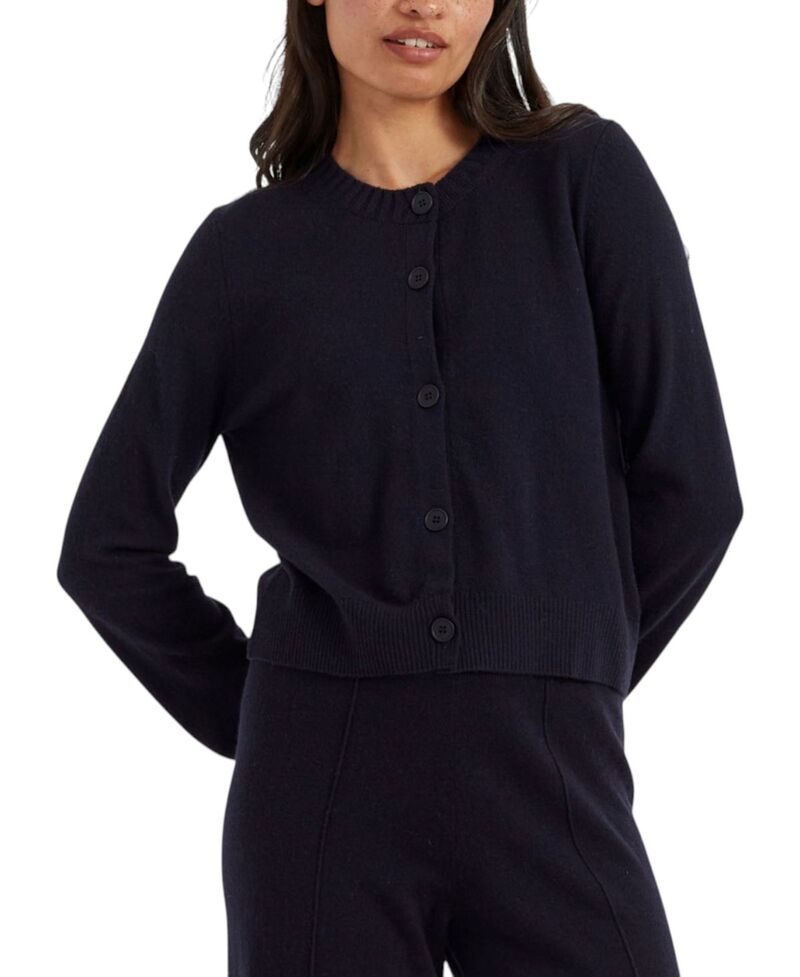 チンティアンドパーカー レディース アウター ジレー 労働者の一団のど首 羊毛 クロップド Chinti \u0026 Parker Women s Wool-Cashmere Cropped Crewneck Cardigan Black 黒いこと