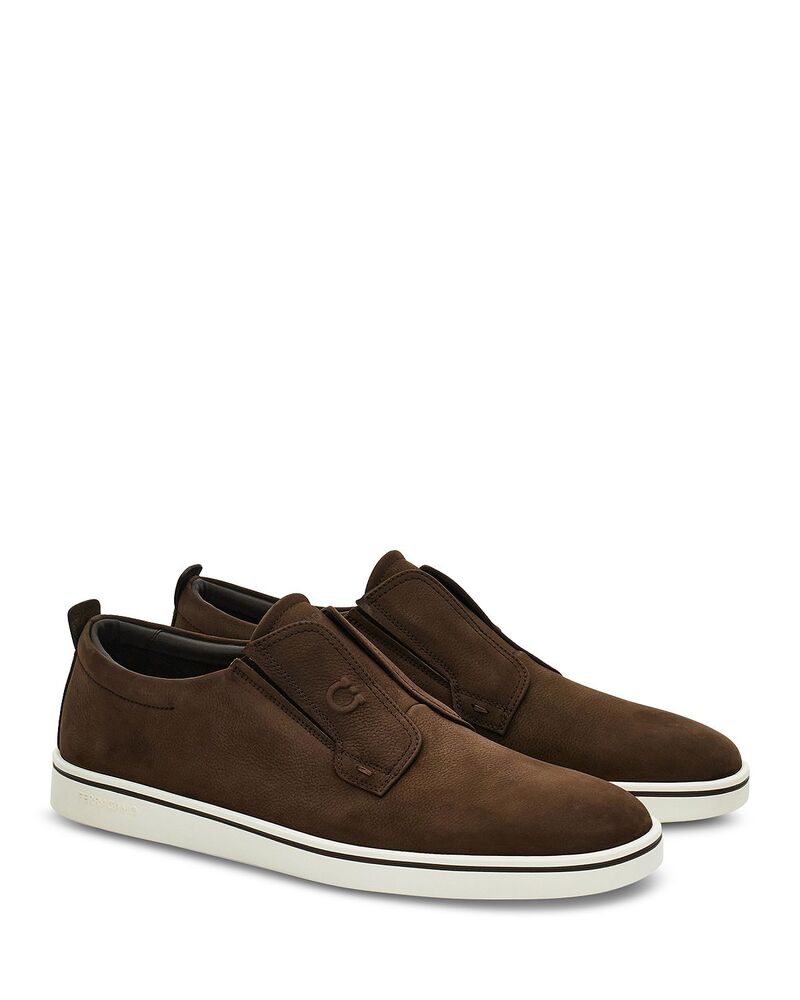 フェラガモ メンズ シューズ スニーカー なめし革 FERRAGAMO Men\u0027s Leather Slip-on Sneakers Bark