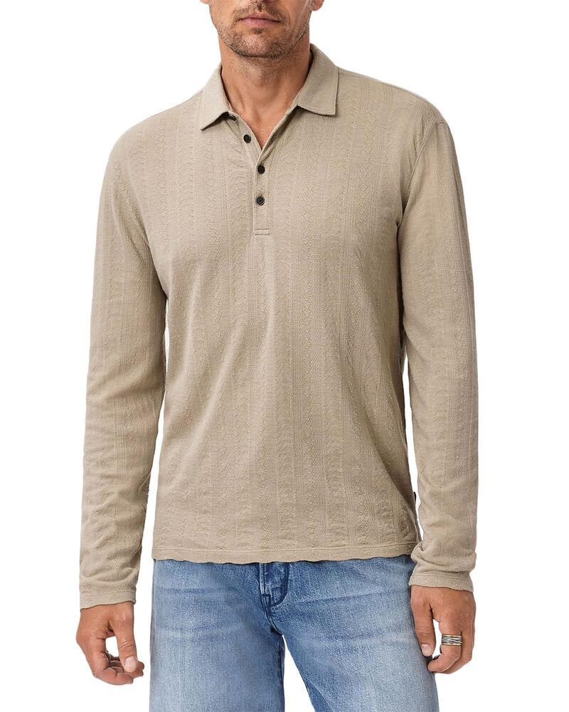 ジョンバルベイトス メンズ トップス ポロシャツ John Varvatos Jalen Jacquard Long Sleeve Polo Shirterra Brown ブラウン｜ReVida 店 13,675円