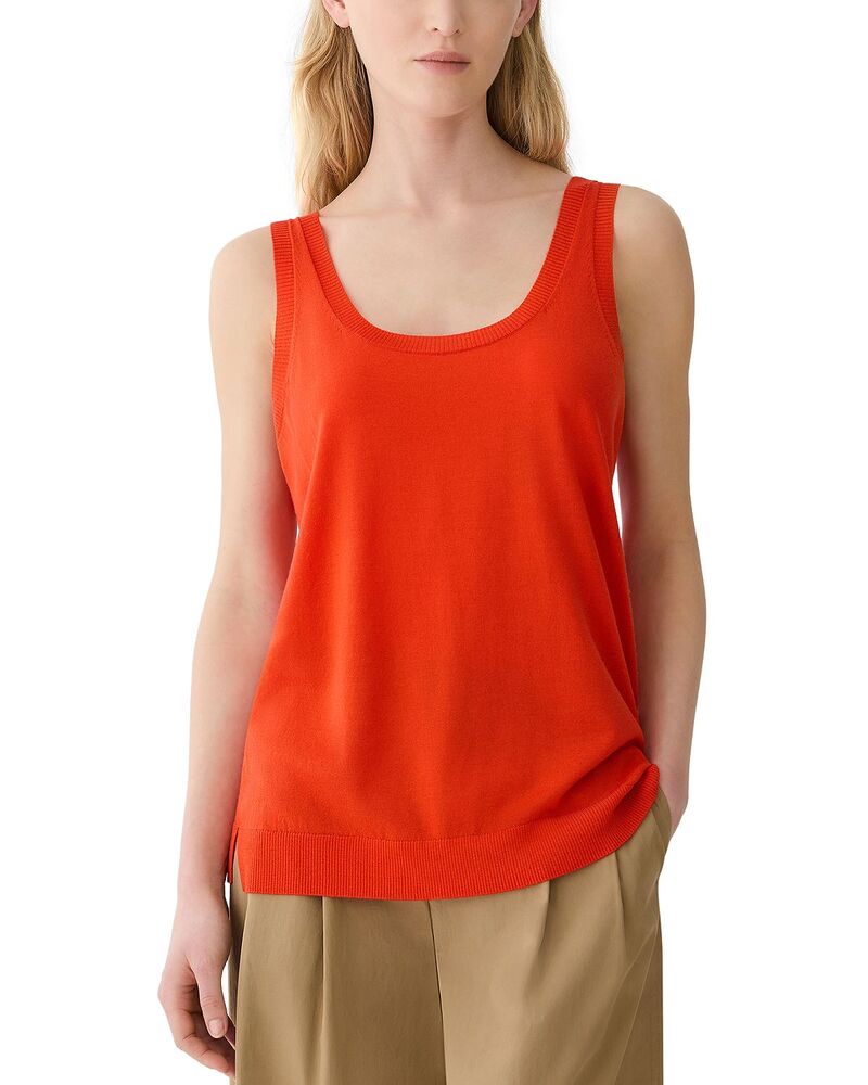 ラファイエットワンフォーエイト レディース アウター 編み物・プルオーバー Lafayette 148 New York Scoop Front Sweater Tank Orange Poppy オレンジ色