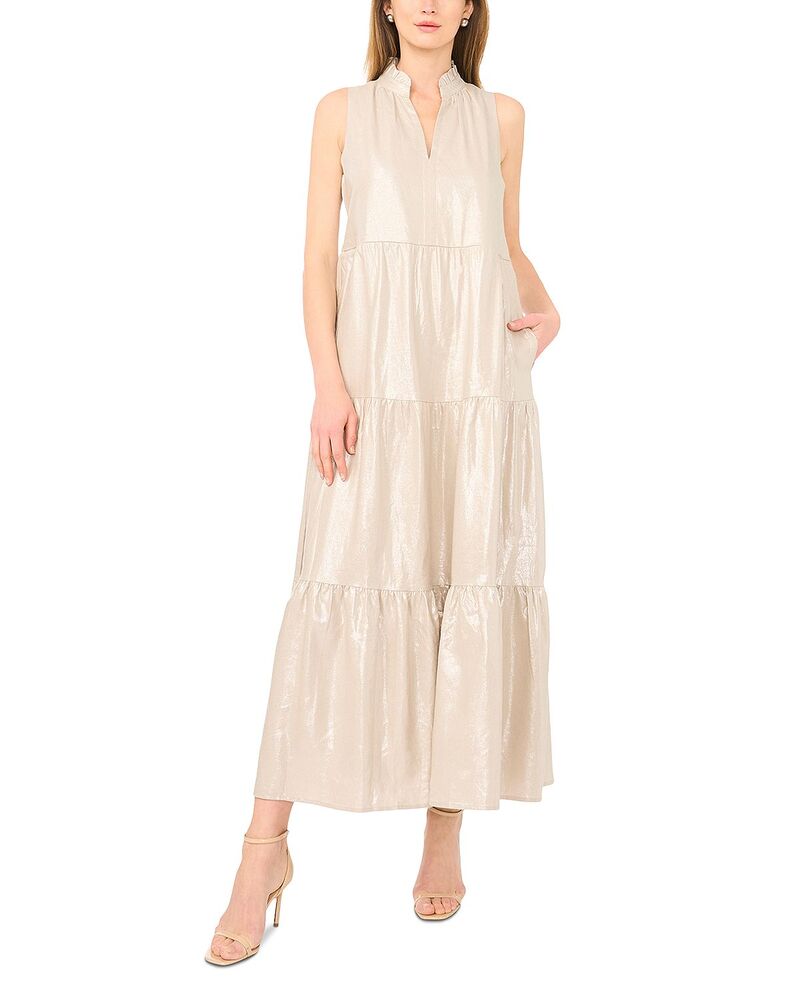 ヴィンスカムート レディース トップス 衣装 ティアード フラウンス ノースリーブ マキシ VINCE CAMUTO Sleeveless Tiered Ruffle Maxi Dress Neutral