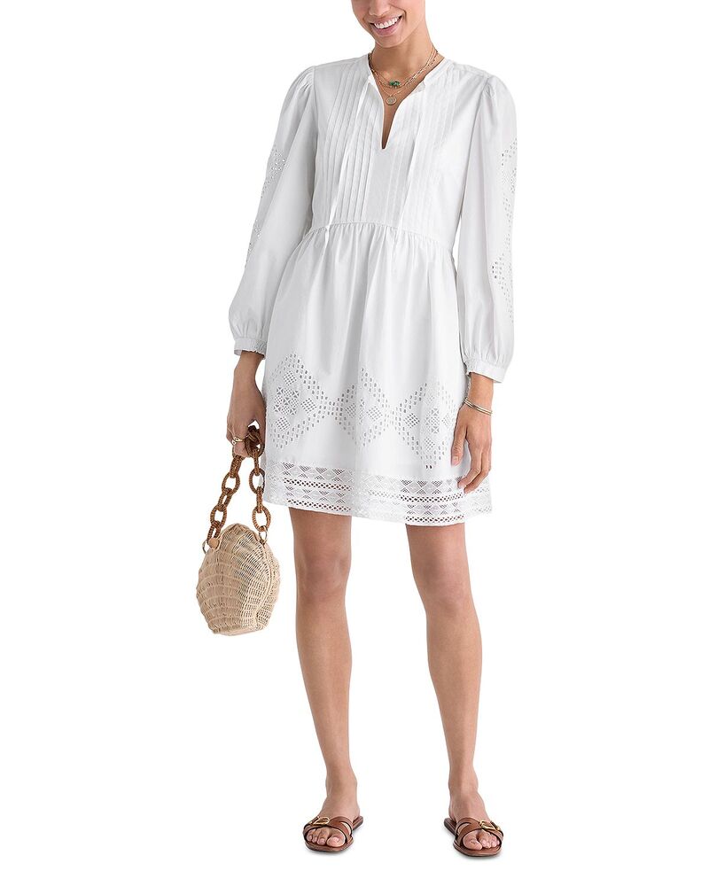 ヴァインヤードヴァインズ レディース トップス ワンピース Vineyard Vines Nora Pintuck Eyelet Dress White ホワイト｜ReVida 店