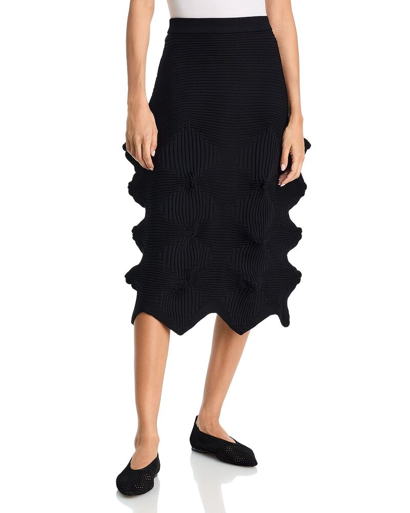 イッセイミヤケ レディース 下つ方スコート Issey Miyake Linkage Skirt Black 黒いこと