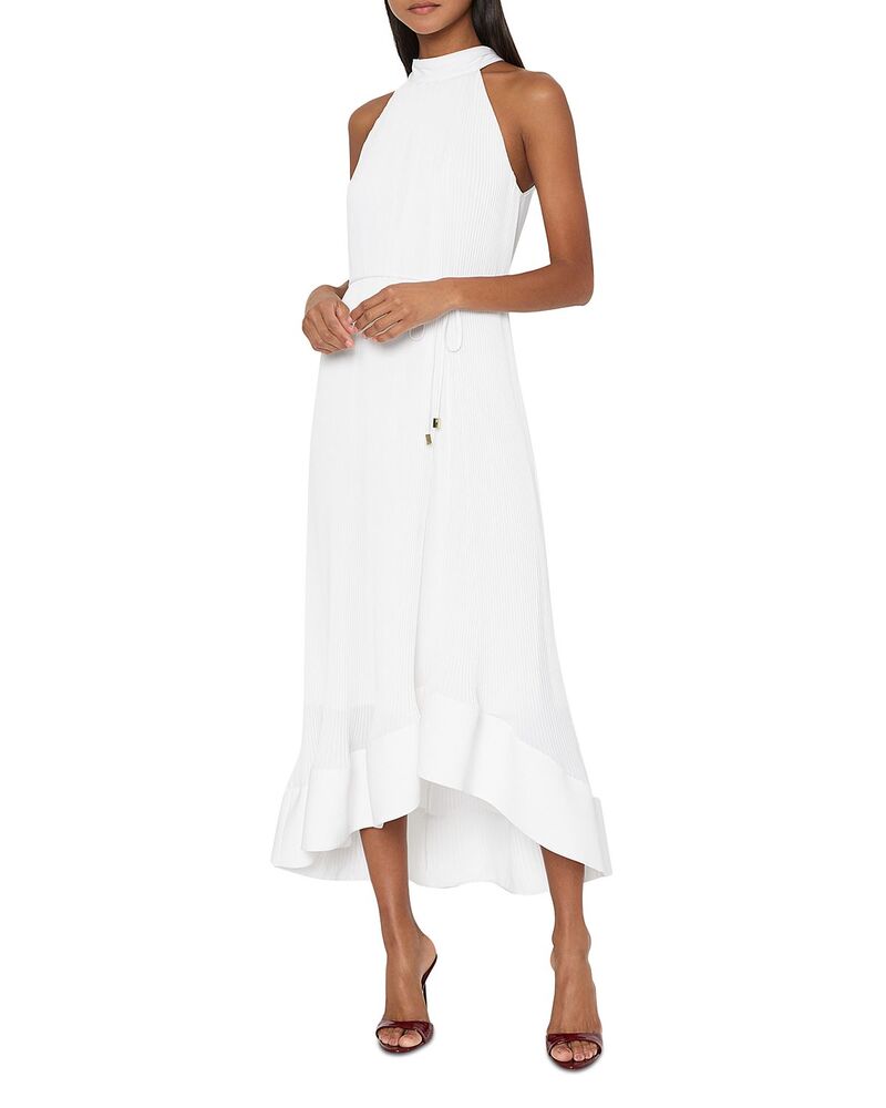 ミリー レディース トップス 衣装 筋目 MIDI MILLY Nalani Pleated Midi Dress White 白いこと