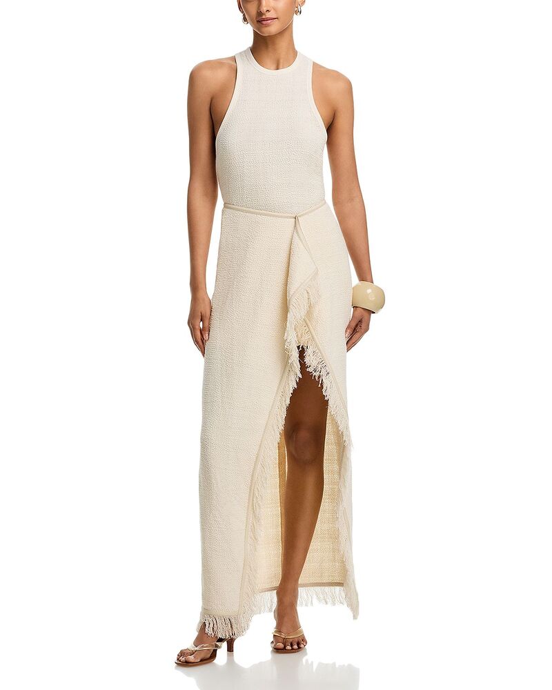 ナヌシュカ レディース 下つ方スコート ドレープ Nanushka Tank Dress with Drape Skirt Ivory 象牙色
