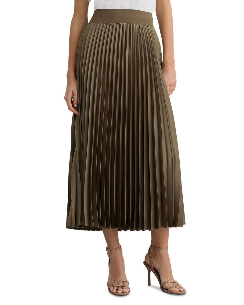 レイス レディース 下つ方スコート プチ 筋目 REISS Petite Seren Pleated Skirt Khaki Green 緑であること