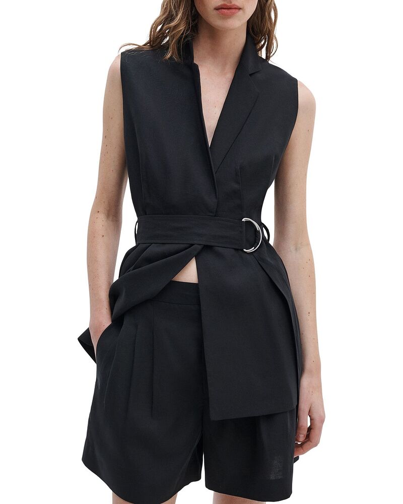 ラグアンドボーン レディース アウター ベスト rag & bone Mandi Belted Vest Black ブラック｜ReVida 店