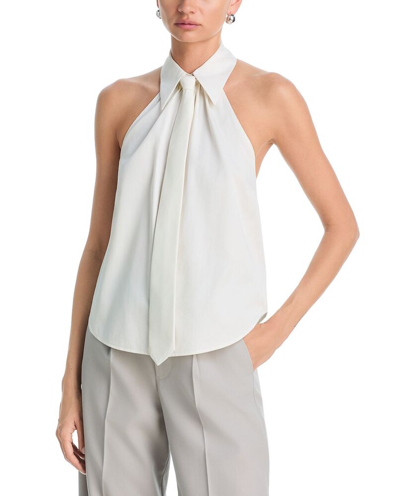 ラジャンス レディース トップス プルオーバー ホルター L\u0027AGENCE Wrenecktie Halter Top White 白いこと