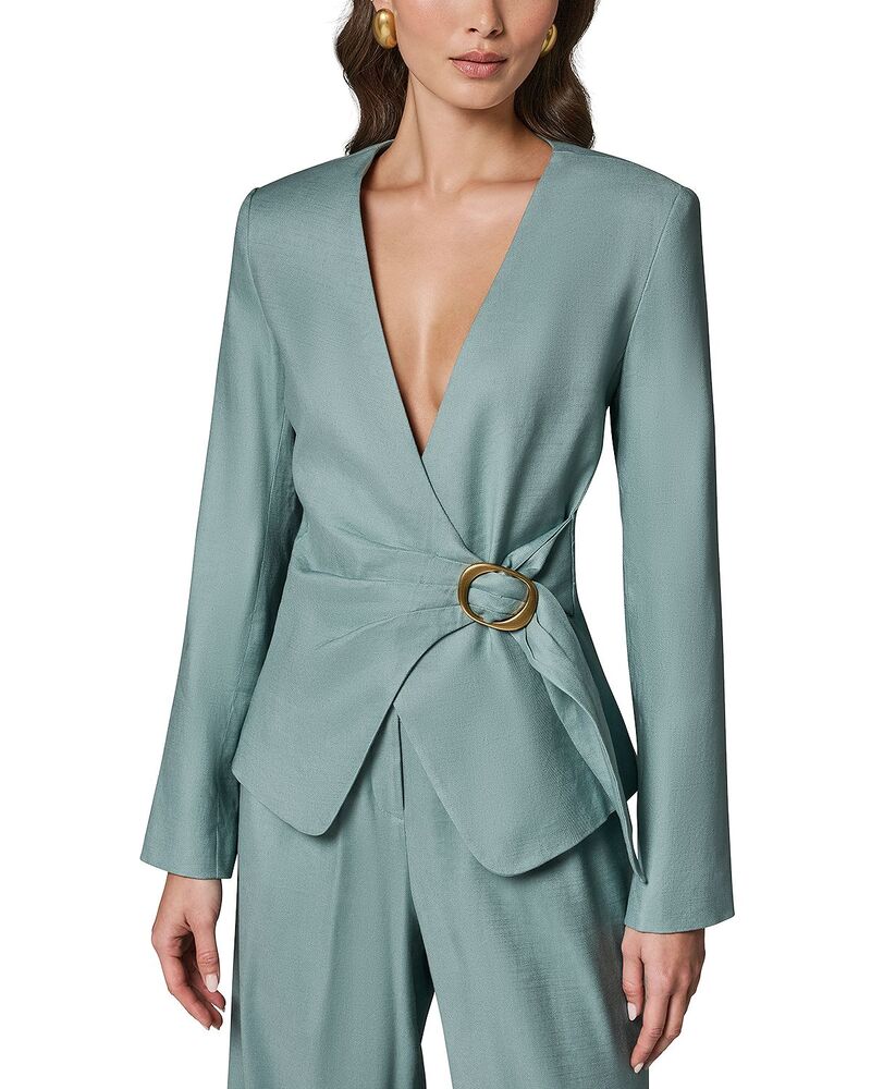 ダナ キャラン ニューヨーク州 レディース アウター 上衣・上衣 スポーツジャケット Donna Karanew York Buckled Wrap Blazer Waterlily