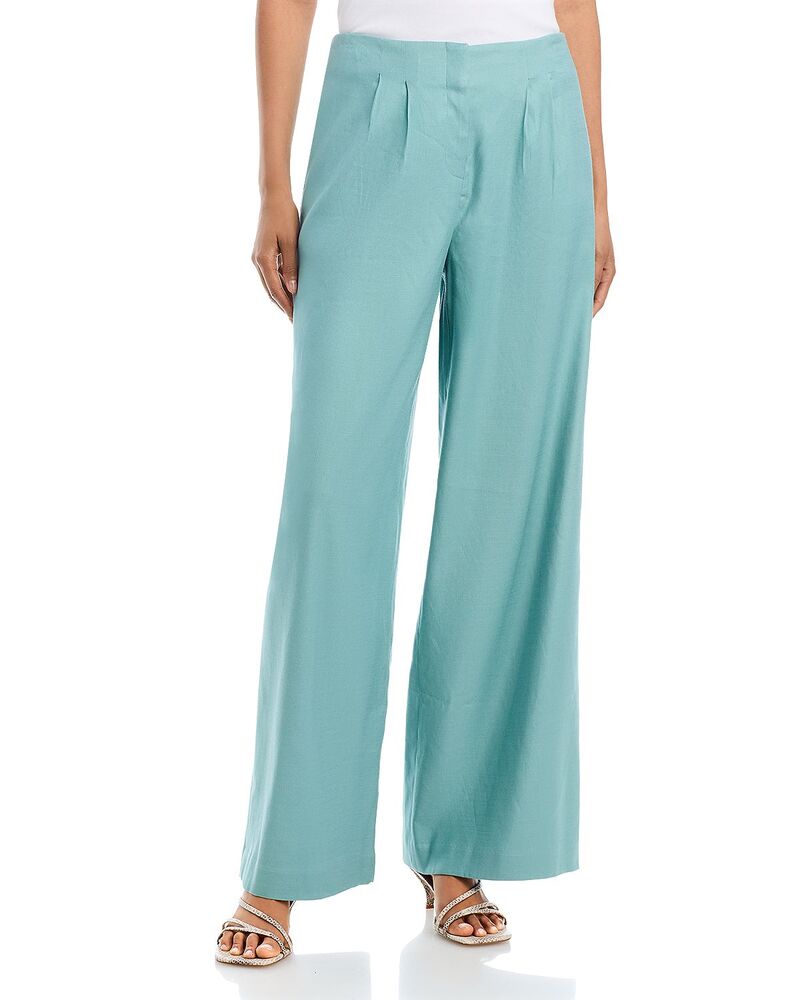 ダナ キャラン ニューヨーク州 レディース ボトムス 心地よいズボン下 ワイドレッグ 筋目 Donna Karanew York Pleated Wide Leg Pants Waterlily