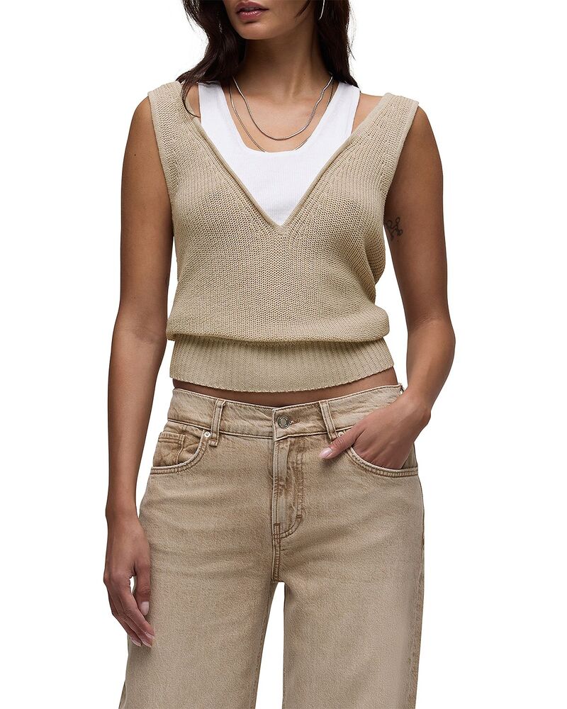ハドソン レディース トップス 貯蔵タンクいの一番 ティーシャツ Hudson Layered Sweater Tank Top Oatmeal オートミール