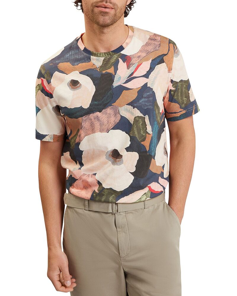テッドベーカー メンズ トップス プルオーバー 御花柄 リネン 御花 Ted Baker Dowlle Linen Blend Floral T-Shirt Multicolor マルチ色合い