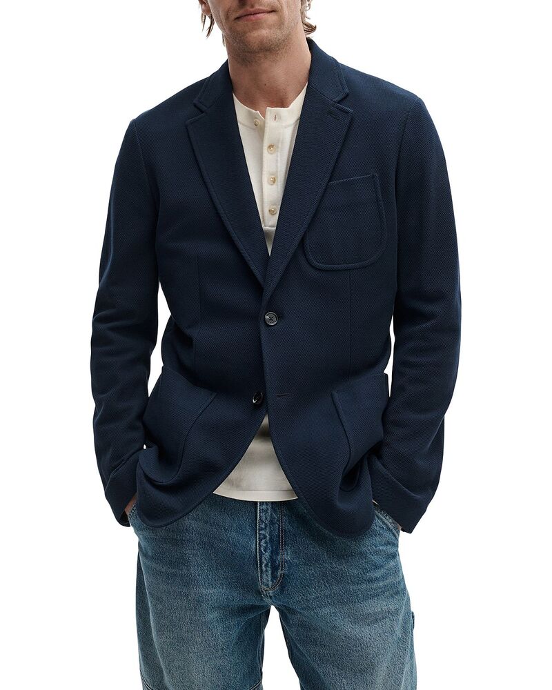 ラグアンドボーン メンズ アウター ジャケット・ブルゾン ブレザー ニット rag & bone Skeleton Knit Pique Blazer Navy ネイビー|ReVida 店