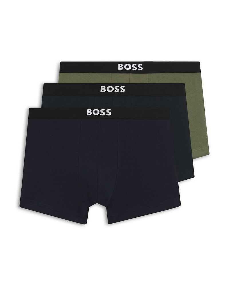 主任者 メンズ アンダー御召しもの ボクサーズボン下 BOSS One Boxer Trunks Pack of 3 Open Blue 青碧