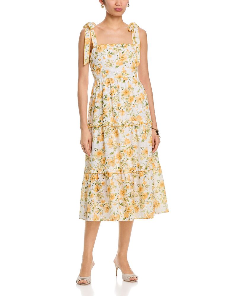 お月さまリバー レディース トップス 衣装 MIDI Moon River Tie Strap Midi Dress Butter Yellow 黄色