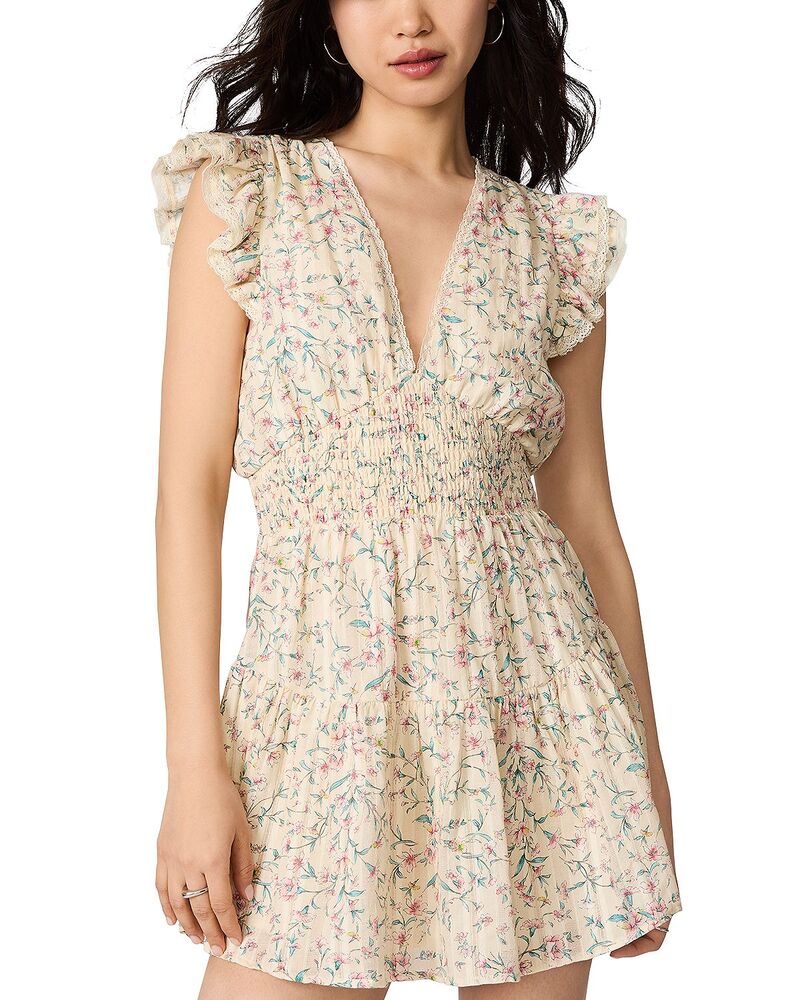 スティーブ マデン レディース トップス 衣裳 シャーリング STEVE MADDEN Lucienne Smocked Waist Dress White Ditsy Floral 白いこと