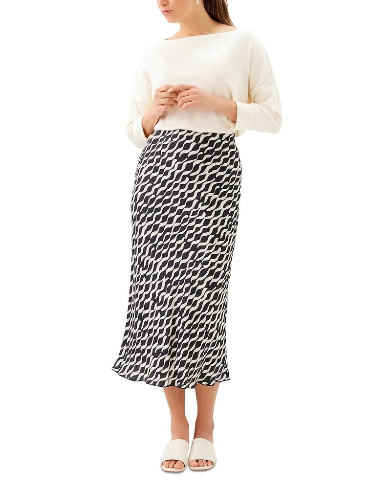 カレンケーン レディース 下つ方スコート 繻子 Karen Kane Satin Bias Cut Skirt Print
