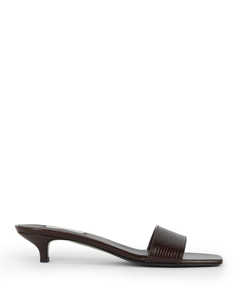 トーテム レディース シューズ サンダル TOTEME Women\u0027slim Lizard Embossed Bandeau Mules Brown 赤銅色