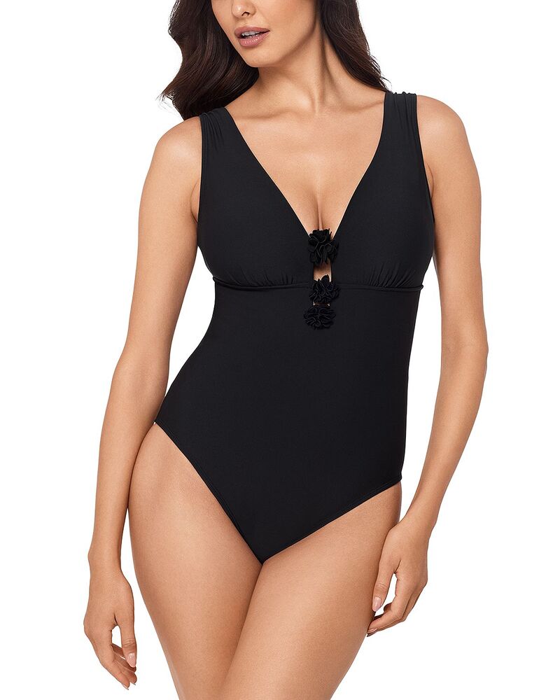 神通力背広 レディース 水泳着 上下仕掛ける Magicsuit Solid Wallis One Piece Swimsuit Black 黒いこと