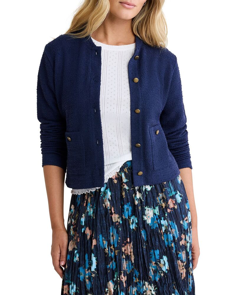 ニックプラスゾーイ レディース アウター 上衣・上衣 編み物 NIC+ZOE Textured Knit Bomber Jacket Ink