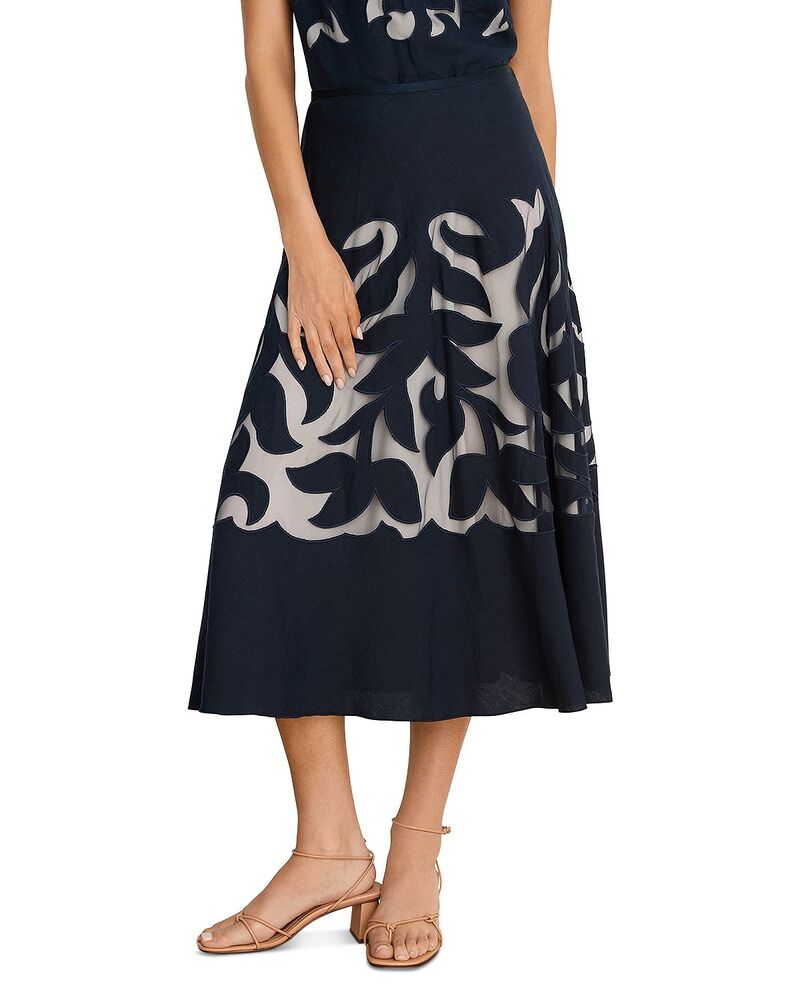 ニックプラスゾーイ レディース 下つ方スコート カットアウト NIC+ZOE Antibes Cutout Skirt Dark Indigo インディゴ