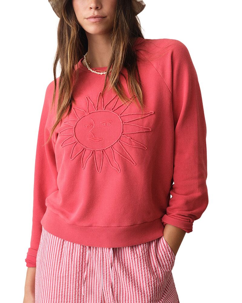 米国海兵隊員 度合い レディース アウター パーカー・スウェット パイル ティーシャツ Marine Layer Cloud 9 Terry Sweatshirt Washed Red 赤いこと