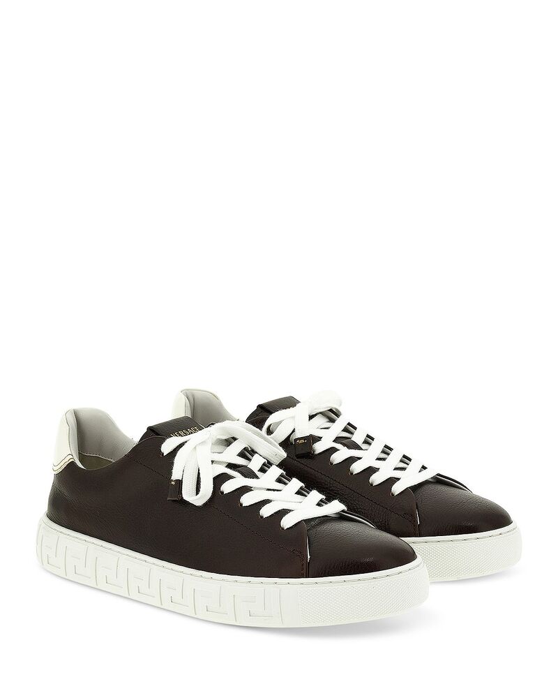 ヴェルサーチ メンズ シューズ スニーカー なめし革 Versace Men\u0027s Leather Sneakers Tortara White 白いこと
