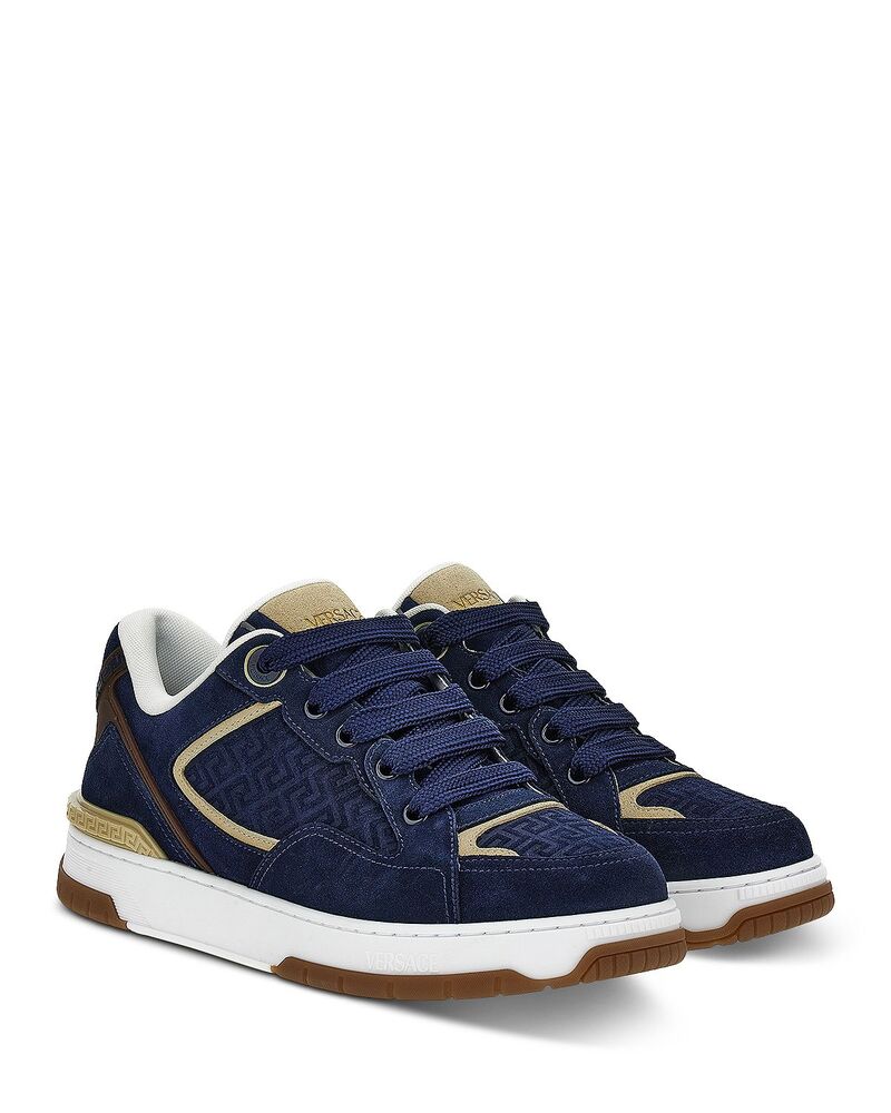 ヴェルサーチ メンズ シューズ スニーカー スエードクロス Versace Men\u0027suede Sneakers Marine