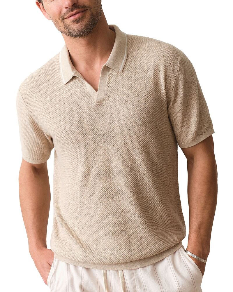 米国海兵隊員 座標軸 メンズ トップス スポーツシャツ スウェーター Marine Layer Greyson Sweater Polo Shirtaupe トープ