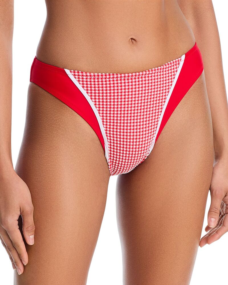益荒男 アンド 縞模様 レディース 水泳着 ボトムスのみ Solid \u0026 Striped The Liora Bikini Bottom Lipstick Red 赤いこと