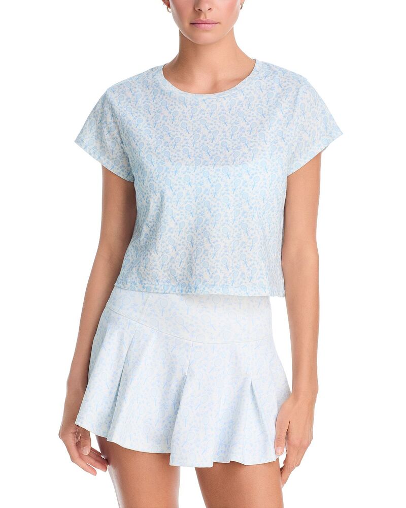 ラブスハックファンシー レディース トップス ティーシャツ クロップド LoveShackFancy Rubin Cropped Tee Blue Serve 青碧