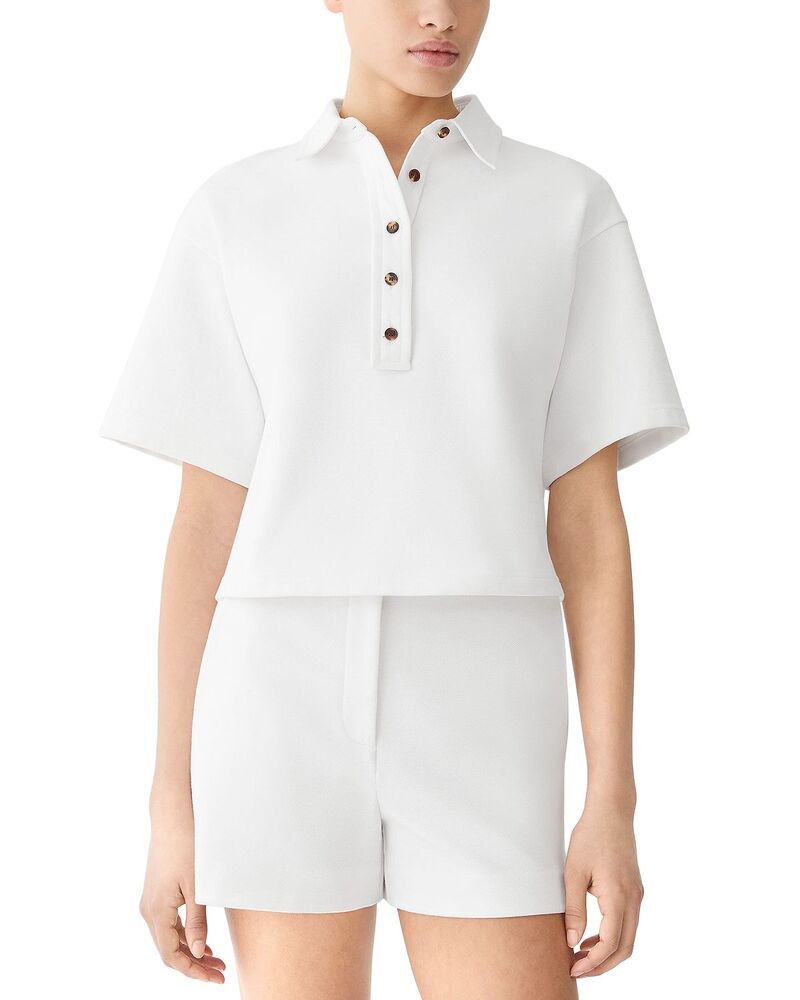 ラファイエットワンフォーエイト レディース トップス スポーツシャツ クロップド Lafayette 148 New York Cropped Polo Top White 白いこと