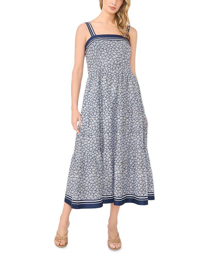 セセ レディース トップス 衣装 ティアード マキシ CeCe Square Neck Tiered Maxi Dress Classic Navy 米国海軍