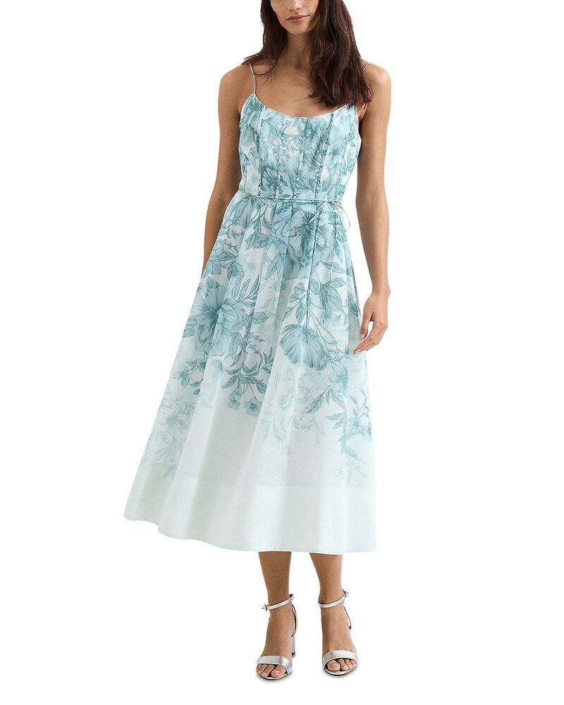 位相角・八つ レディース トップス 衣装 御花柄 御花 Phaseight Velicia Floral Dress Pale Blue 青色