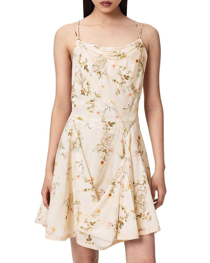 オールセインツ レディース トップス 衣裳 ミニ ALLSAINTS Claire Mini Dress Caramel Off White 象牙色