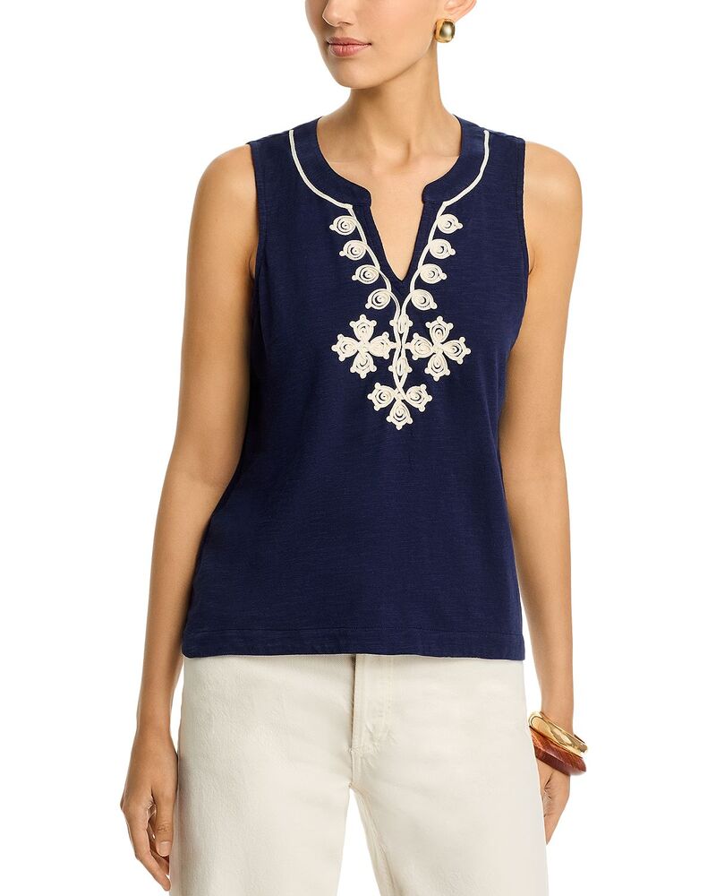 トッミーバハマ レディース トップス プルオーバー ノースリーブ Tommy Bahama Gem Coast Embellished Sleeveless Top Coastline