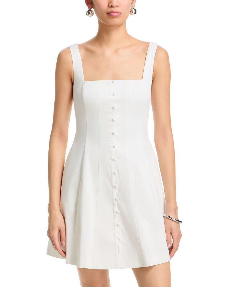 フレンチコネクション レディース トップス ワンピース ミニ Tシャツ コットン FRENCH CONNECTION Cotton Sateen Mini Dressummer White ホワイト|ReVida 店