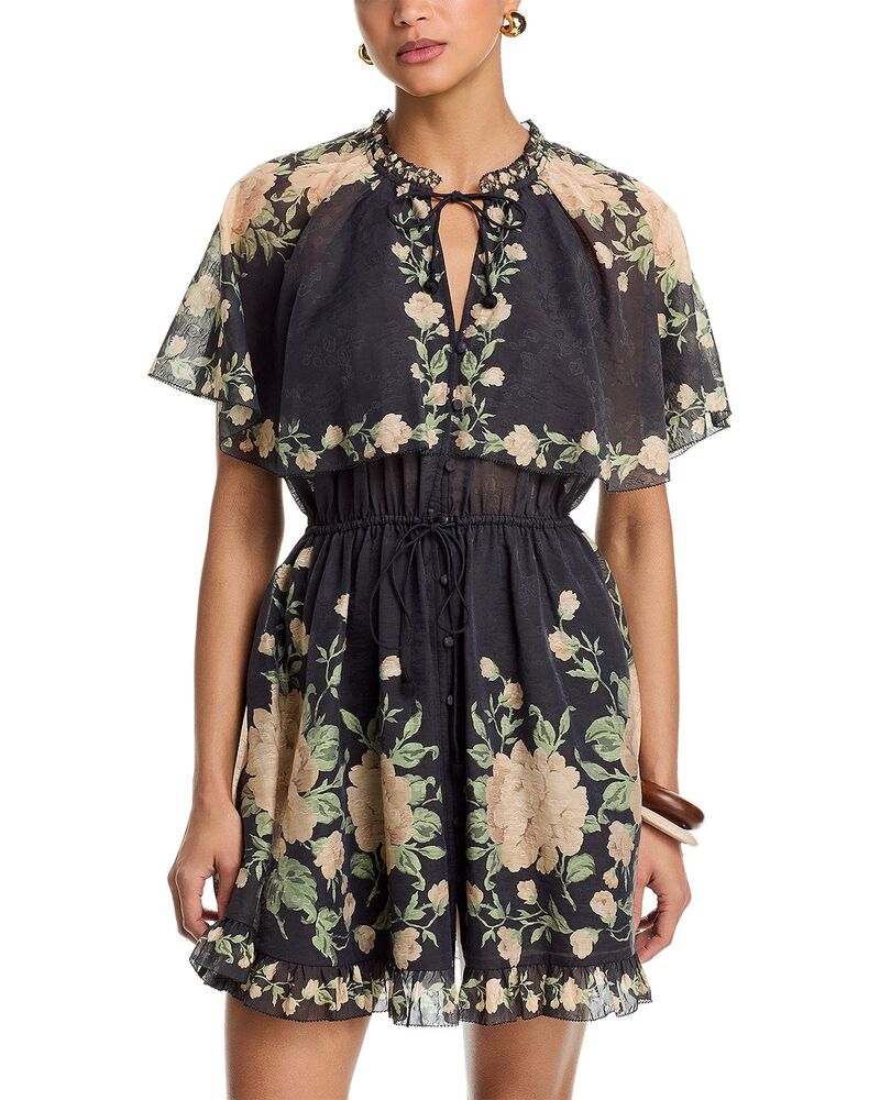 シー レディース トップス 衣装 ケープ青写真 ミニ 旗がしら ケープ Sea Christina Cape Mini Dress Black 黒いこと