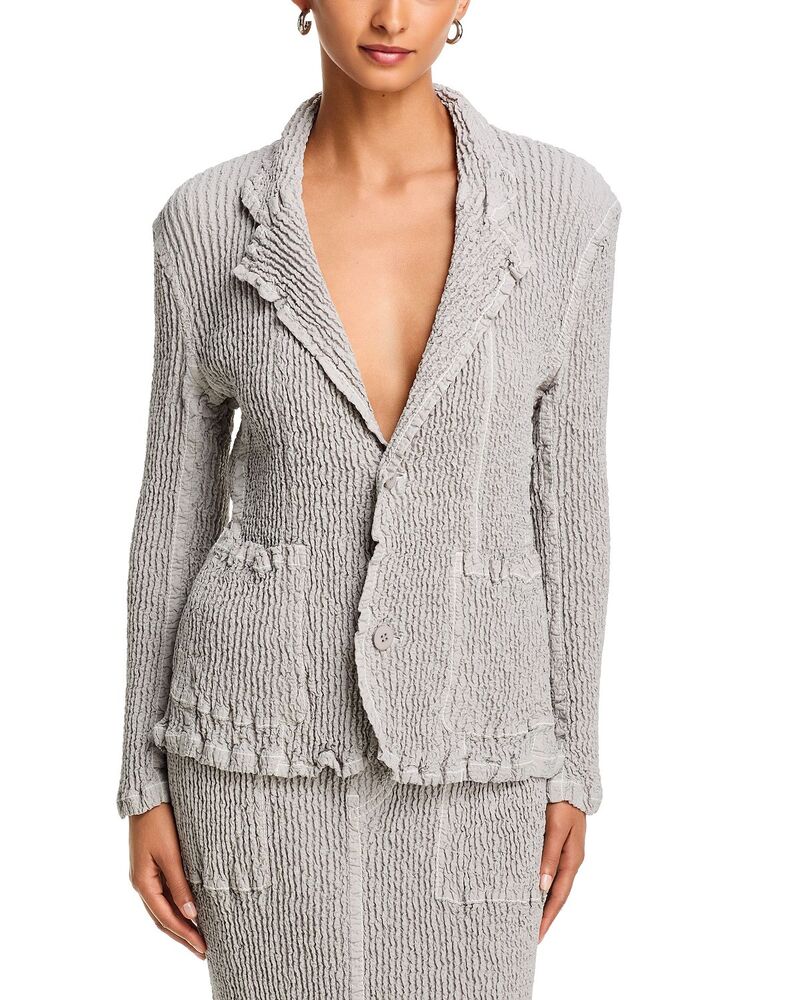筋目 プリーズ イッセイ ミヤケ レディース アウター 上衣・上衣 PLEATS PLEASE ISSEY MIYAKE Wavelet Jacket Light Gray 薄墨色