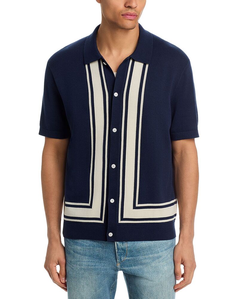 メイドウェル メンズ トップス プルオーバー Madewell Border Stripe Short Sleeve Shirt Ink 縞模様